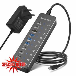 RSHTECH 60W Powered USB C Hub