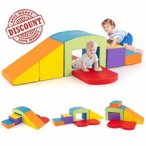 COSTWAY 6 Piece Kids Climb and Crawl Foam Play Set