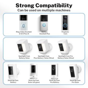 7200 mAh Rechargeable Camera Batteries with Charging Station for Ring Video Doorbell 2/3/3 Plus/4