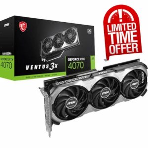 MSI GeForce RTX 4070 VENTUS 3X E1 12G OC Graphics Card - RTX 4070 GPU