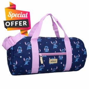 STITCH Feeling Right - Travel Bag Polyester Sports Bag with Shoulder Strap and Handles - Travel Bag - Size 45 x 22 x 22 cm - Original Disney Lilo and Stitch
