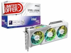 ASRock Intel ARC B580 Steel Legend 12GB OC 2800 MHz 19 Gbps 192 Bits GDDR6 7680 x 4320 650W Triple Fan Graphics Card