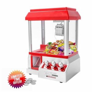 CROWNSHOP Candy Grabber Machine Fun Music Catching Candy Machine Plastic Refillable Candy Grabber Catcher with 20 Coins for Adult Kid