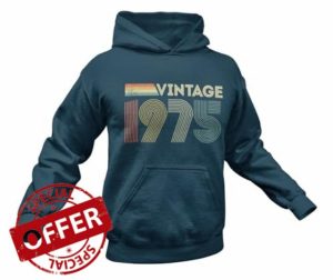 GALAXY TEES Men's Vintage 1975 Hoodie Retro 50th Birthday Gift Idea for 2025 Celebration Prese