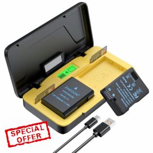 ENEGON EN-EL14 20W Dual Battery Storage Fast Charger Set (2x 1500mAh) Compatible with Nikon D3100