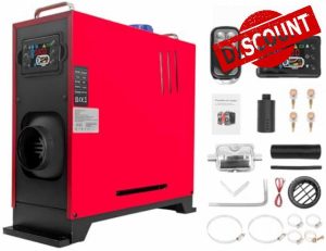 XYJBHB All-in-One Diesel Air Heater | 12V 8KW Portable Air Diesel Heaters | Parking Heater Kit | Night Diesel Heating | Quiet with Silencer LCD Remote Control | for Car Trucks Boat RV Home | Red            [Energy Class A+]