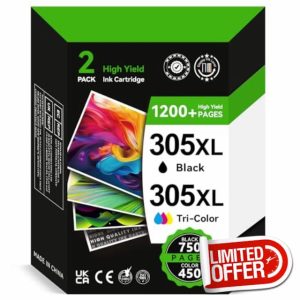 IKONK 305XL Ink Cartridges Black and Colour Replacement for HP 305 Ink Cartridges Original