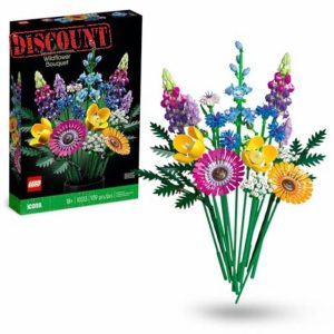 LEGO Botanicals Wildflower Bouquet Set - Artificial Flowers with Poppies and Lavender - Crafts kit for Adults - Home Décor - Gifts for Valentine's Day for Her & Him - Botanical Collection - 10313