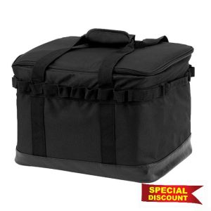 Outdoor Camping Storage Bag Camping Kitchen Utensils Organiser Bag Outdoor Camping Storage Bag Stove Storage Case Tableware Cookware Storage Bag (Black)