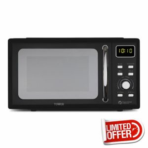 Tower T24041BLK Digital Microwave with Sleek Mirror Door