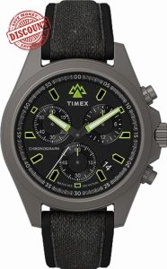 Timex Men's Expedition North 43 mm Watch - Black Synthetic Rubber Two- Piece Black Dial Titanium Case TW2V963