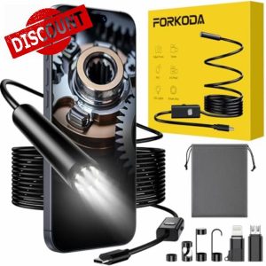 FORKODA Endoscope Inspection Camera - 1920 HD Flexible Rigid Snake Inspection Camera
