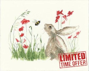 Heritage Crafts Cross Stitch Kit – Bee Lovely (Aida) Love Country - Hare & Bee
