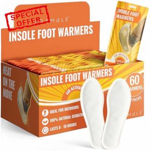 Bramble Insole Foot Warmers - Heated Insoles - Odourless Air-Activated Warmers - Up to 10 Hours of Heat - 30 Pair (60 Warmers)