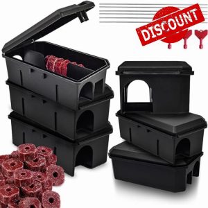 ROSHIELD - 6X PRE-BAITED Anti Rat Solution Kit | Pre Bait Box Rat Trap | indoor/Outdoor Safe Infestation Control| Rat Poisoning Super Strength | Rat Poisoning | Mouse Traps for Indoor READY TO USE