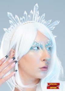 Deluxe Snow Queen Icicle Jewel Crown Headband White Witch Fancy Dress