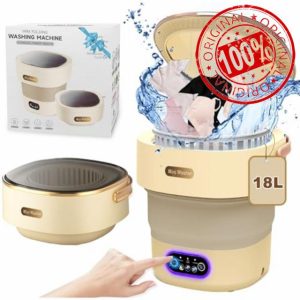 Portable Washing Machine with Spin Dryer 18L Mini Washing Machine and Dryer 2 in 1 Small Washing Machine Portable for Cleaning Underwear Baby Clothes Collapsible Washing Machine for RV Dorm Travel