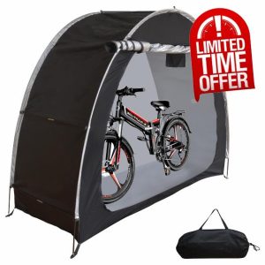 Bicycle Storage Tent Garden Bike Shelter Equipment Cover Shed Outdoor Black Moped Scooter Waterproof Zipper Door Resistant UV Silver Mobility Lawnmower Protective Protector Large