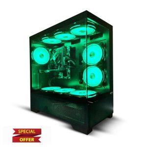 ASC Intel Core i7 Gaming Tower • GT730 2GB Graphics Card • 8GB RAM • 128GB SSD+500GB HDD • 500W 80+ PSU • Black 9 Fan RGB Gaming Case • WIFI • Windows 11