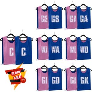 Ziland Reversible Netball Bibs - Team Positions on Front and Back