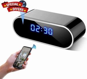 4K Full UHD Spy Camera Hidden Camera in Clock WiFi Hidden Cameras Video Recorder Wireless IP Camera Indoor Home Security Monitoring Nanny Cam 140° Angle Night Vision/Motion Detectio