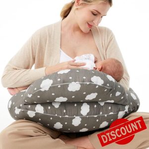momcozy Nursing Pillow With Breastfeeding - Ergonomic Support & Original Security Fence to Baby' Safety - Making Breastfeeding Easy and Comfort for Mom & Baby - Removable Cotton Cover
