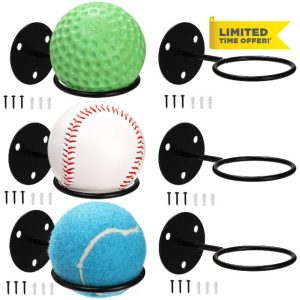Tebery 6 PCS Baseball Display Wall Holder