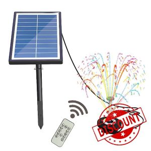 ERYUE Solar Water Pump with Colorful Light and Remote Controller 17pcs -layer Clear Nozzle Kit 7W Solar Fountain Pump Built-in 3000mAh Battery Max 400L/H Flow Insert-in Solar Pond Pump with 16ft Cable
