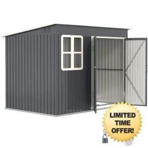 Outsunny 8.5 x 6ft Storage Shed Galvanised Steel Garden Shed