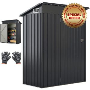 COSTWAY 5 x 3ft Metal Garden Shed