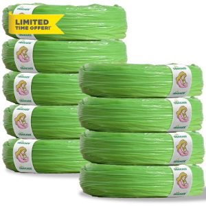 Obakaer Nappy Bin Refills Compatible with Tommee Tippee Simplee Sangenic & Twist & Click|9 Pack for 2700 Diapers|Extra Lengths &Thickness Nappy Sacks Powerful Odor Eliminate Lemon Scent for Baby