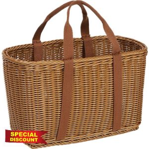 HiyyFloy Woven Rattan Storage Basket with Handle