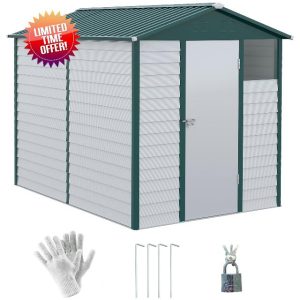 Outsunny 9 x 6FT Galvanised Metal Garden Shed