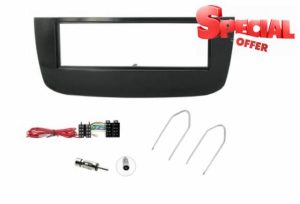 Motorguard CD Headunit Stereo Single Din Fascia Black Wiring Full Fitting Kit For Fiat Punto Evo Linea
