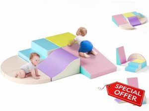 Aoykkii 6 Piece Toddler Climb and Crawl Foam Play Set