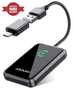 ASOUNY 2025 Wireless CarPlay Adapter Easily Switch from Wired to Wireless CarPlay