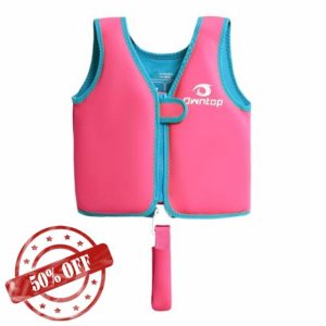 Owntop Kids Swim Vest -Toddler Float Jacket with Crotch Strap | Buoyancy Aid for Swimming Training | Neoprene Swim Jacket | Lightweight Float Swimsuit | Boys Girls Aged 2-8 Years | Learn to Swim