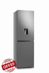Hisense RB327N4WCE 55cm Freestanding 50/50 Fridge Freezer - 251 litre capacity - Total No Frost - Non-plumbed Water Dispenser - Silver - E Rated