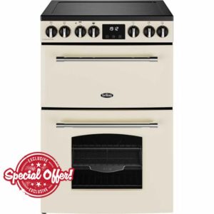 Belling Farmhouse 60E 60cm Electric Cooker with Ceramic Hob - Cream - A/A Rated            [Energy Class A]