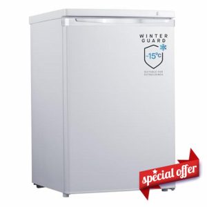 Teknix UC55F5W Freestanding Undercounter Freezer - 55cm Width / 91 Litre Capacity - Suitable for Outbuildings - 4 Large Freezer Compartments - 4 Star Freezer Rating - White            [Energy Class E]