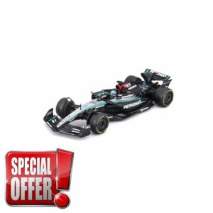 Bburago F1 Formula 1 MERCEDES AMG W15 (2024) WITH HELMET- RUSSELL - 1:43 Scale - Incredibly Detailed Die-Cast Replica Collectible Race Car Model