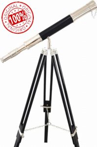 Chrome Finish Black Brass Vintage Tripod Standing 47 inches Telescopes