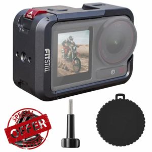 FitStill Aluminum Frame Cage Carrying Hard Shell Case Silicone Lens Cover Protective Compatible with DJI Osmo Action 5Pro Action 4 Action 3 Anti-Scratch Metal Housing Action 5 Pro/4/3 Accessories Ki