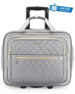 bagsmart Rollable Laptop Bag for Women Rolling Briefcase for 15.6 Inch Laptops