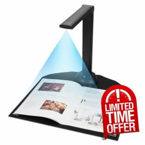 YIWEOG Document Camera Book Scanner A3 A4 Size with LED Fill Light HD 16 Mega-pixels High Speed Scanning Support Multi-Language OCR Software USB Port Compatible with Windows for ID Cards Passpo