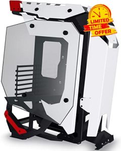 ANSAITE C650 Mech PC Case - ATX Tower Gaming Computer Case with Tempered Glass (650-white)