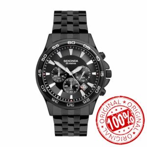Sekonda Jenson Mens 44mm Chronograph Quartz Watch with Stainless Steel Bracelet Date Window 50m Water Resista