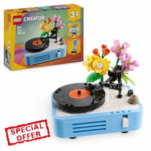 LEGO Creator 3in1 Record Player with Flowers Building Toy - Rebuilds Into a Radio Model or Microphone - Music Toys for 8+ Year Old Girls & Boys - Creative Gift Idea - 31172