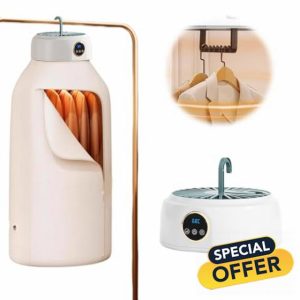 Electric Clothes Dryer 600W Mini Dryer Machine Portable Foldable Quickly Drying Heat Pump Dryer for Light Clothes Underwear Adjustable Hanging Dryer Machine with Dryer Bag            [Energy Class A++]