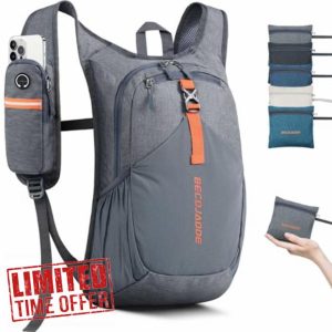 BECOJADDE 15L Hiking Backpack for Men Women Foldable Small Rucksack Lightweight Mini Backpack for Camping Travel Outdoo